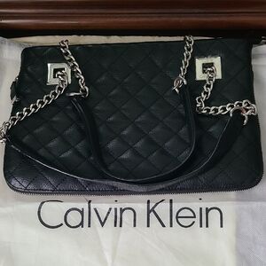 Calvin Klein Black Quilted Shoulder Bag